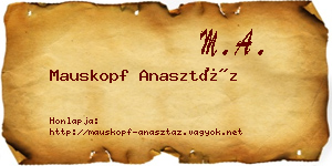 Mauskopf Anasztáz névjegykártya